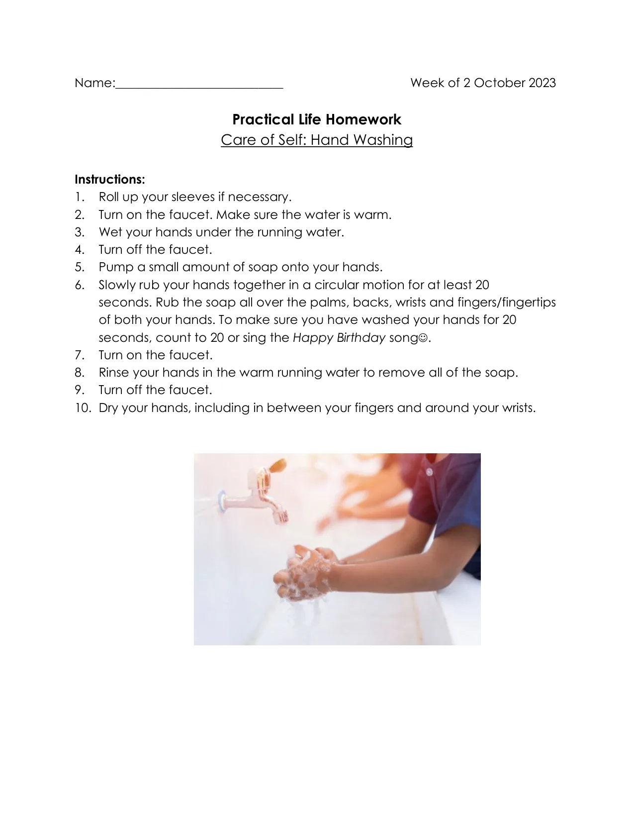 Practical Life 10-6 page 1