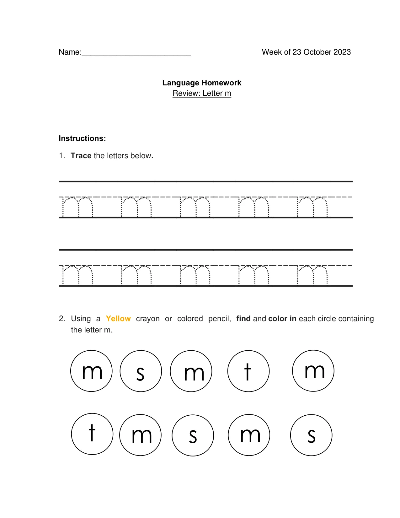 Language 10-25 page 1