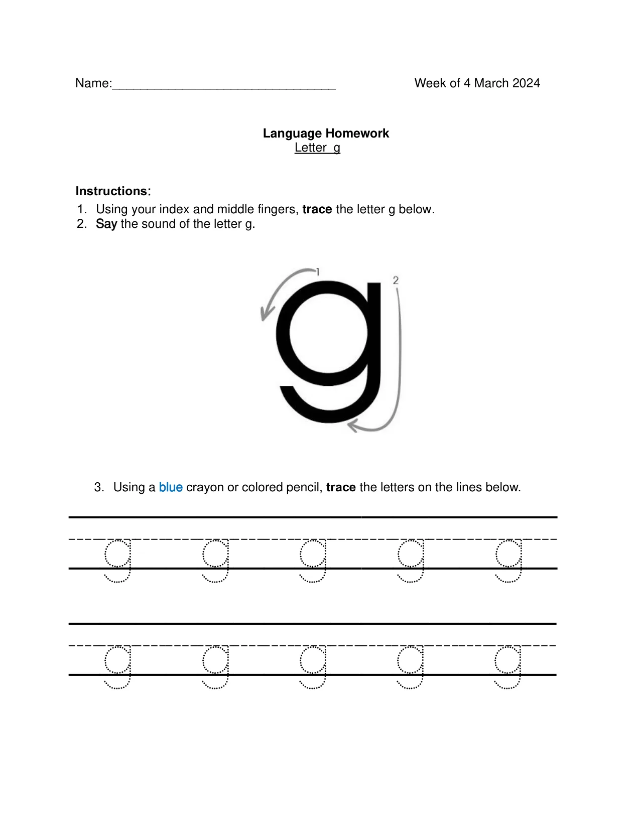 Language 3-6 page 1