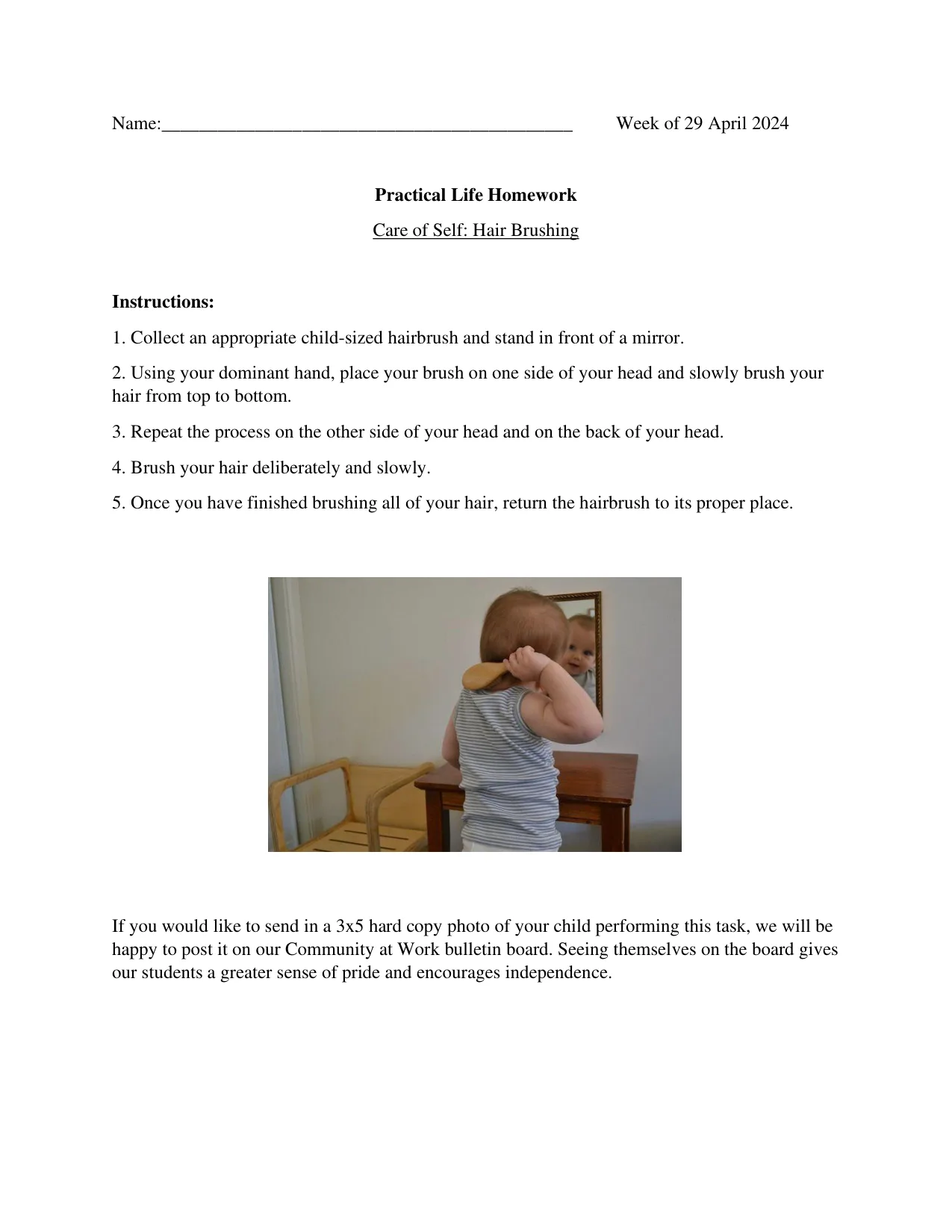 Practical Life 5-3 page 1