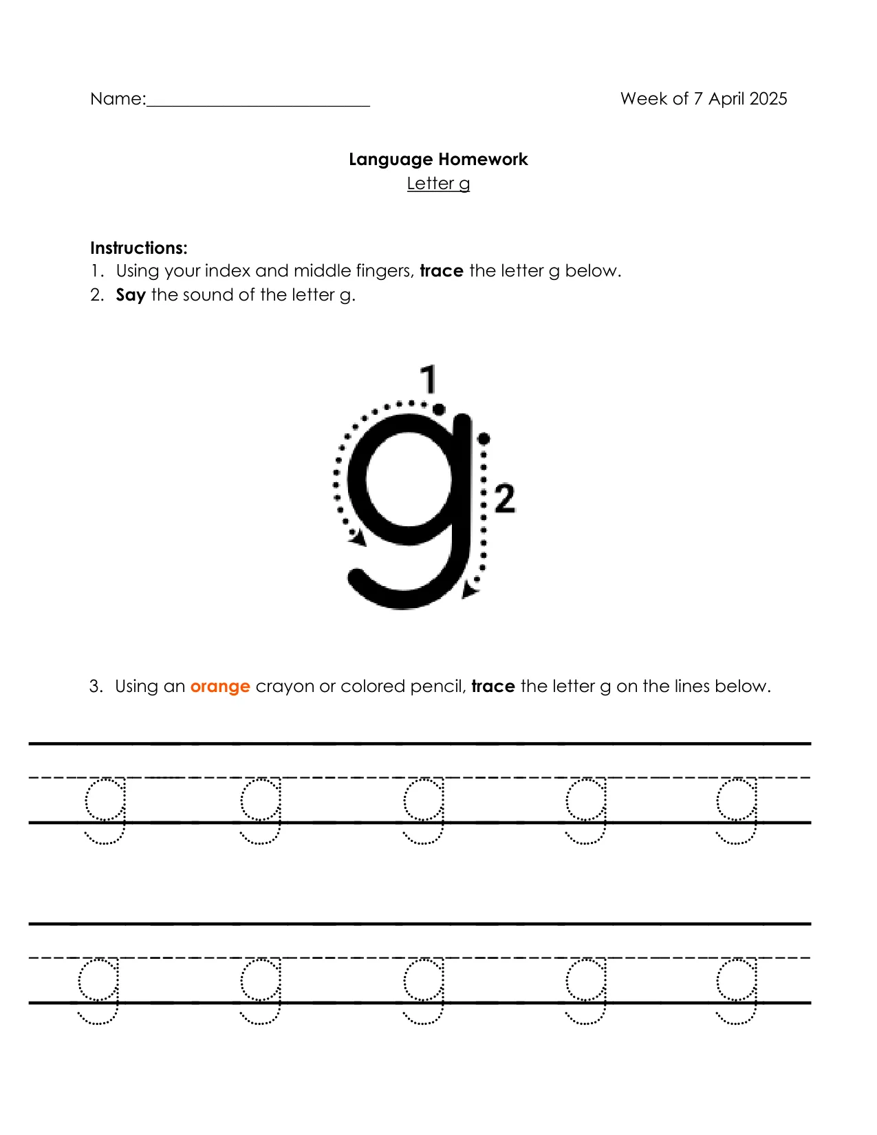 Language 4-9 page 1