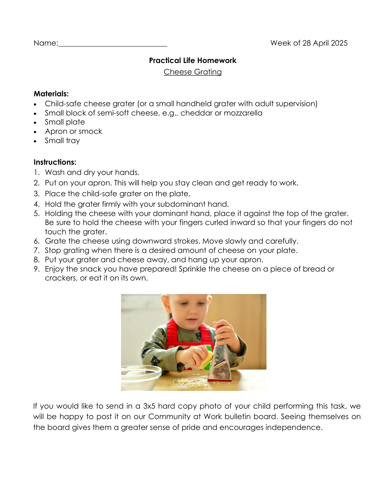 Practical Life 5-2 page 1