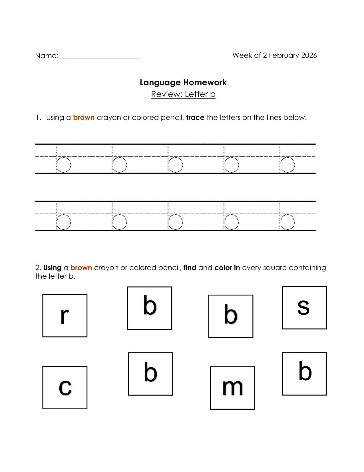Language 2-4 page 1