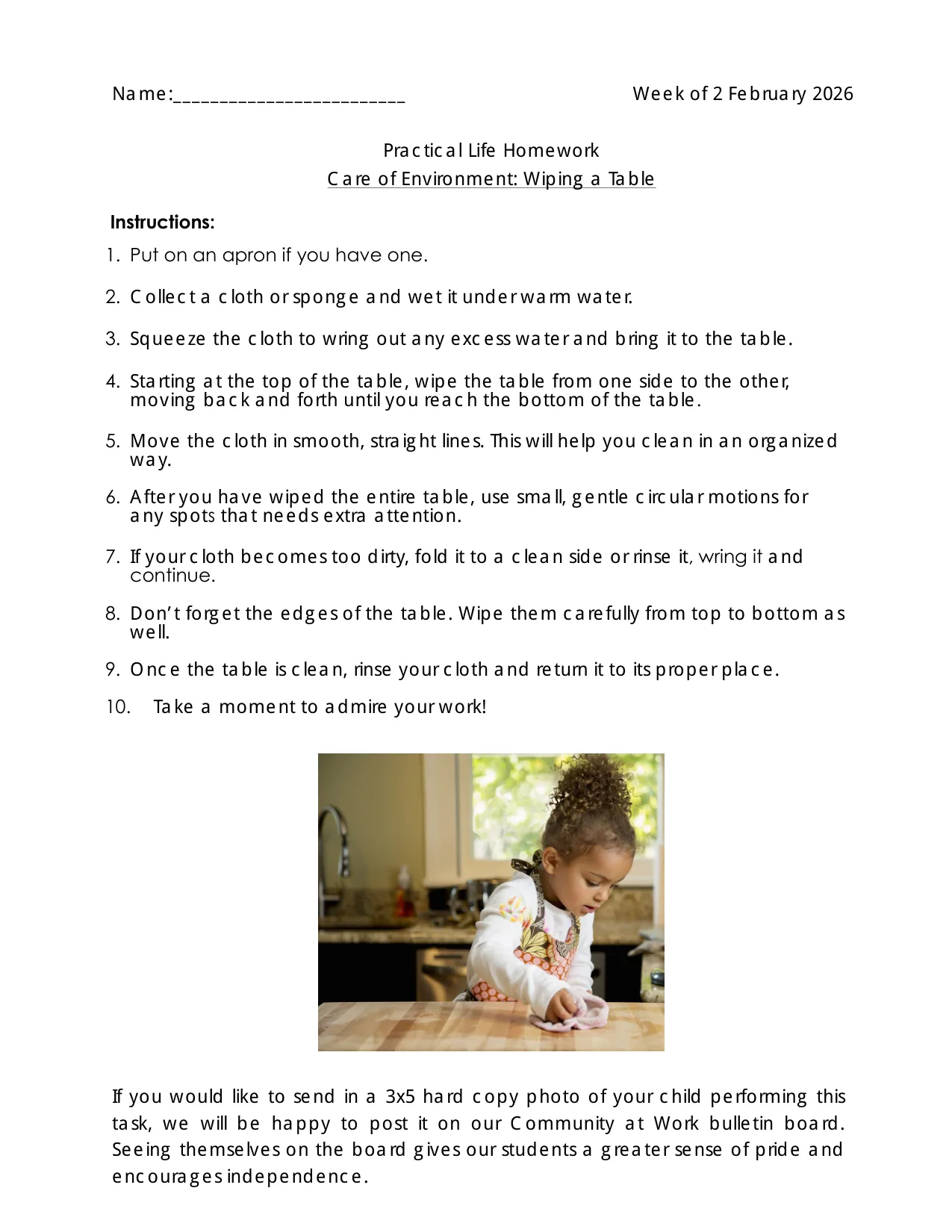 Practical Life 2-6 page 1