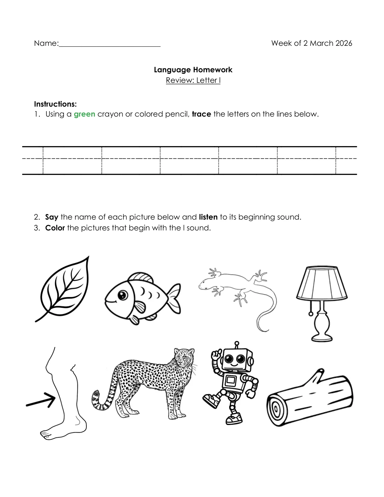 Language 3-4 page 1