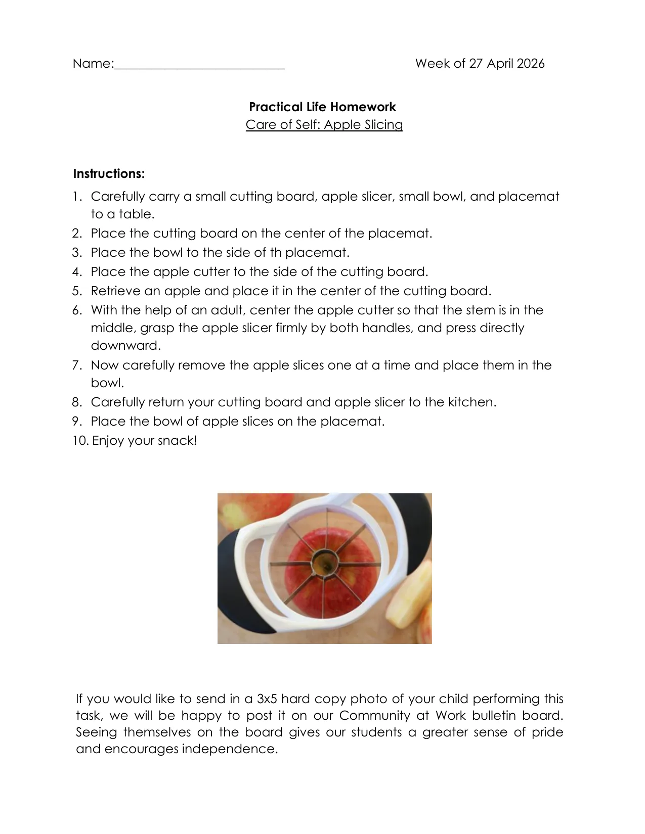 Practical Life 5-1 page 1